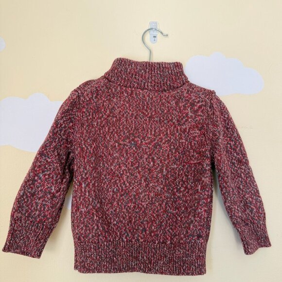 Gap Half Zip Knit Sweater Heather Red Toddler Boy Size 2T - Picture 4 of 6